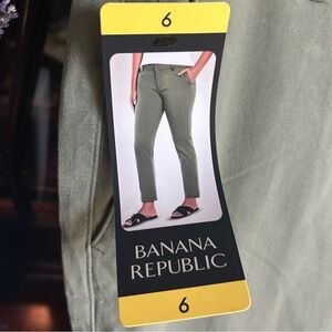 Banana Republic Cropped Chino Pant Olive Green Pants